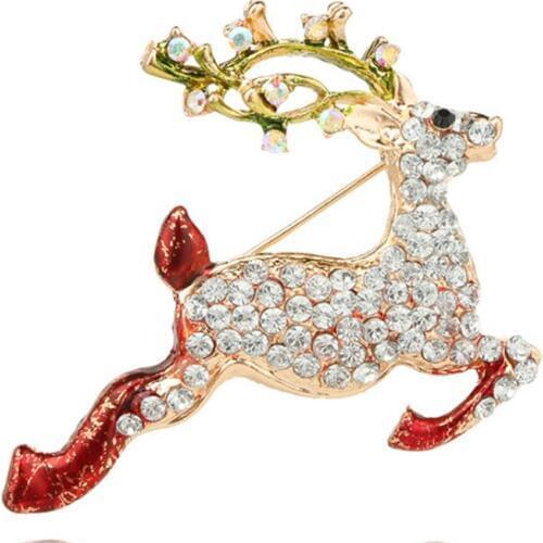 10pcs/Lots free shipping Christmas run deer Brooch ornaments jewelry for gift/party