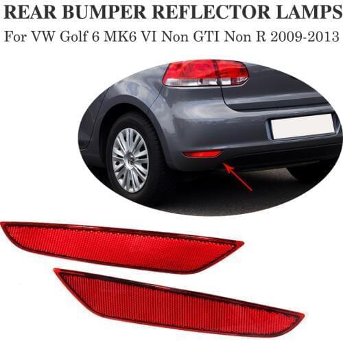 2PCS/SET ABS Rear Bumper Reflector Lamps Rear Light for Volkswagen VW Golf 6 MK6 VI Non GTI Non R 2009-2013 Reflective Strips