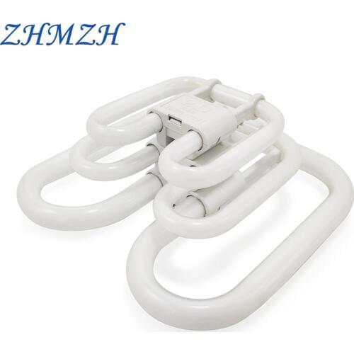 220V 2D Four-pin Butterfly Lamps 10W 21W 38W Four Needle Butterfly Tube Tricolor Energy-saving Lamp Fluorescent Light Bulb