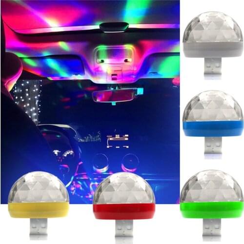 Car Auto Lamp USB Light DJ RGB Mini Colorful Music Sound Light USB-C Apple Holiday Party Karaoke Atmosphere Lamp Welcome Light