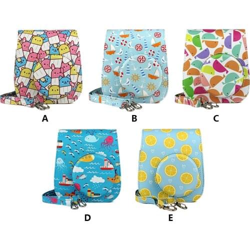 Besegad For Fujifilm Instax Mini 11 Instant Film Camera Case Bag Colorful PU Leather Cover with Shoulder Strap Polariod Camera