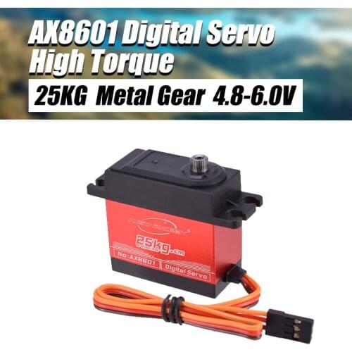 AUSTARHOBBY Digital Servo AX8601 4.8-6.0V 25KG Waterproof High Torque Metal Gear for Traxxas HSP RC Car Boat Robot Airplane