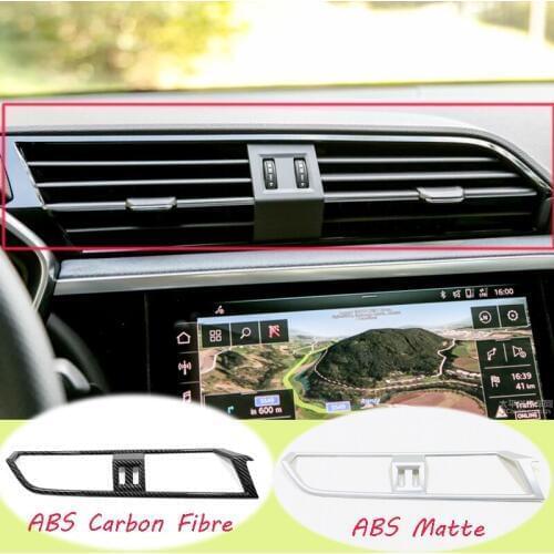 For Audi Q3 2019 2020 ABS Matte/Carbon Fiber Car Middle Air Outlet Cover Trim Interior Moulding Accessories Decoration Sticker 1