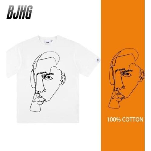 Cotton Line T-shirt For Men And Women All-match Round Neck Short-sleeved Large Size T-shirt Mens Top Bottoming Shirt S-7XL