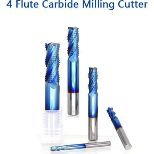 1PCS Cutting 4 Flute Rough Leather Plating For Cnc Tungsten Steel Milling Cutter End Mill Alloy Carbide Metal Milling Tools