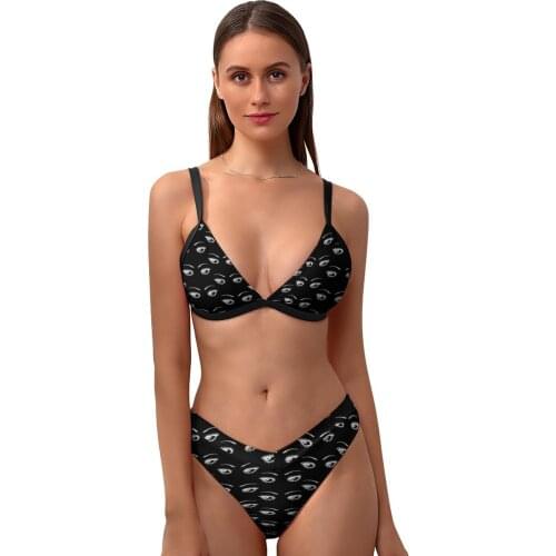 Junji Ito Bikini Swimsuit With Ties Cute Sport Swimwear Ladies Whole Sale Two Piece Bathing Suit