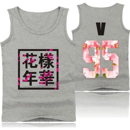 Summer Vest Bangtan Boys Kpop Tank Top Plus Size Women Tank Tops Clothing Gray Navy Blue Clothes for Men Women tops