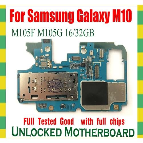 Full Tested For Samsung Galaxy M10 M105F M105G Motherboard Unlocked Logic Board Mother Circuit Board 16GB 32GB EU Version