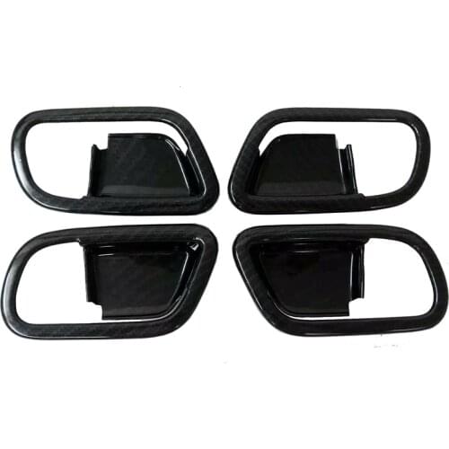 Car Interior Mouldings For Nissan Patrol Y62 2013 2014 2015 2016 2017 ABS Carbon Fiber Interior Door Handle Bowl Cover Trim 4Pcs