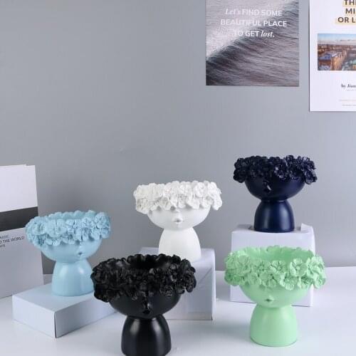 Monroe Vase Resin Crafts Modern Minimalist Home Decoration Creative Color Flower Pot Decor Lovely Girl Statue Desktop Ornaments