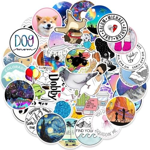 100Pcs/set Cartoon Girls Vsco Stickers for Guitar DIY TOY Bicycle Motorcycle Car Skateboard Snowboard Laptop Luggage