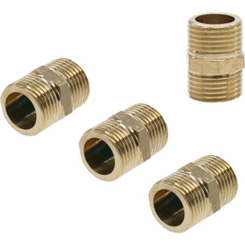 BSP copper to wire copper external thread equal diameter to wire double external wire copper connector 1/8 1/2 3/8 1/2 3/4 "