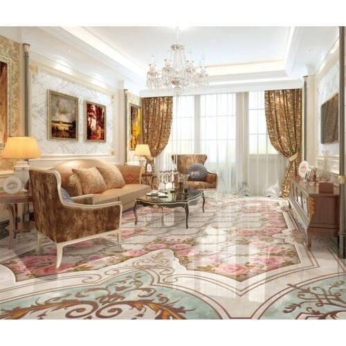 Jade relief stone pattern parquet living room floor 3D floor Self-adhesive Wall Paper 3D Floor Decoration Painting