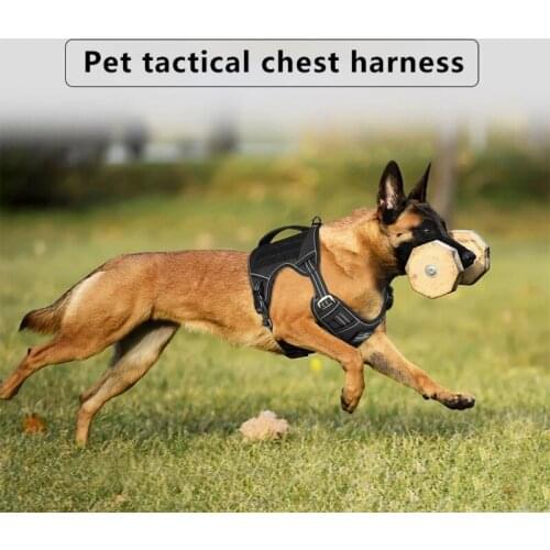 Nylon Pull Large Dog Harness Quick Fit Pet Harnesses Vest Adjustable For Army Dogs Walking Safety Vest Black