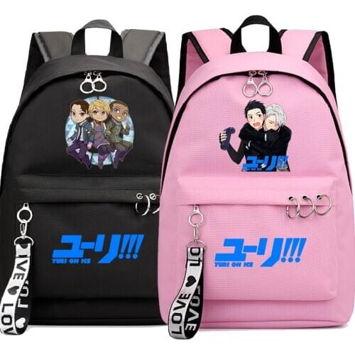 New YURI!!! on ICE Daily Backpack Fashion Casual Style Travel Women Mochila Students Boys Girls School Book Rucksack