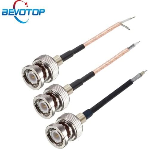 Single End BNC Male Straight Plug to PCB Soldering Open End BNC Cable RG178 / RG316 /RG174 Pigtail 15CM 30CM 50CM 1M 2M