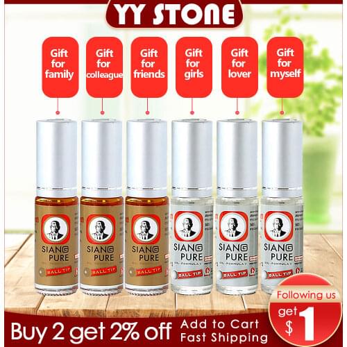 SIANG PURE balm oil mint Refreshing Influenza Cold Headache Dizziness Muscle Relax painEssential Oil headache relief Fatigue