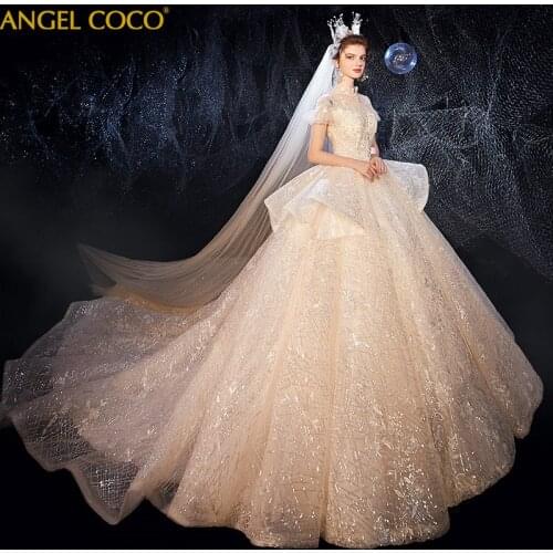 Maternity Dresses Luxury Arabic Wedding Dress For Pregnant Women Lace Appliques Sequined Bridal Gowns Saudi Dubai Bride Dress