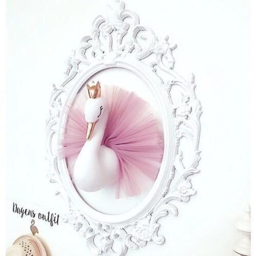 Plush Animals Head Swan For Baby Girls Room Decor Kids Bedroom Hangings Wall Hanging Christmas Birthday Gifts Photography Props