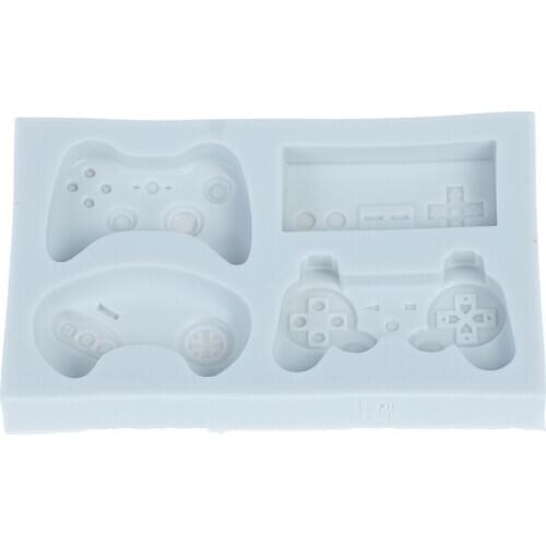 Grey Gamepad Silicone Mold gamers boy gift game controller shape Fondant Silicone Mould Cake Decoration Sugar Mold Baking Mold