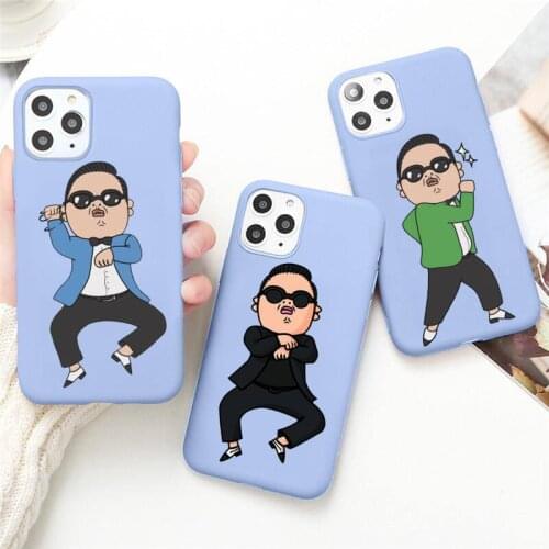 Gangnam Style PSY Phone Case for iPhone 12 mini 11 Pro Max X XR XS 8 7 6s Plus Candy purple Silicone cover
