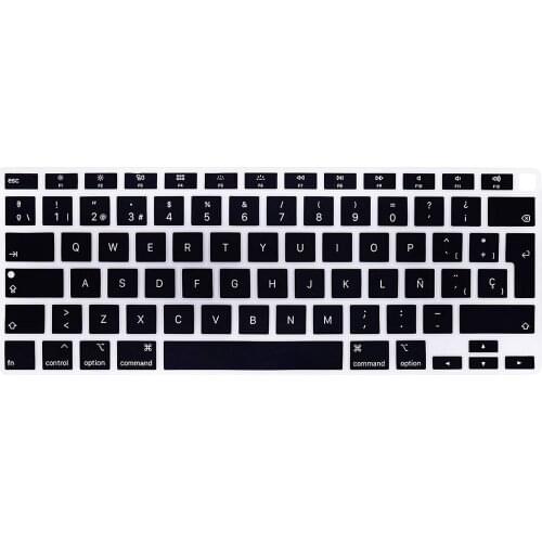 EU Spanish Language ESP Silicone Keyboard Cover for MacBook Air 13 Inch 2020 with Touch ID (A2179 and A2337 M1 Chip)