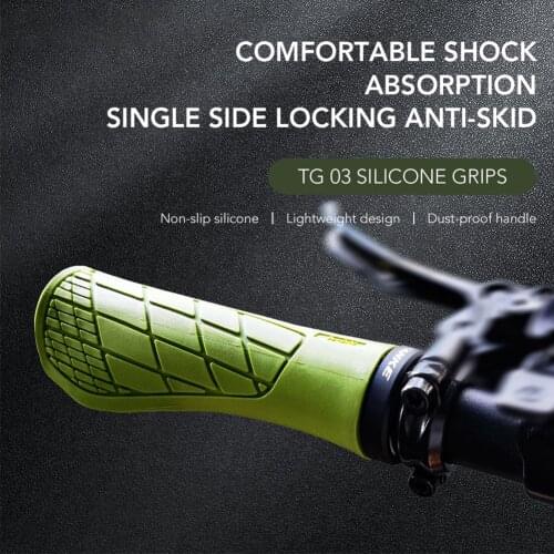 MTB Bike Silicone Handle Cover 1Pair Mountain Road Bicycle Handlebar Grip Cover Anti-slip Strong Support Single Locking