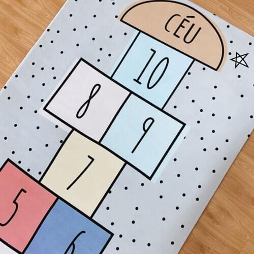 Nordic Baby Hopscotch Game Mat Kids Activity Play Gym Mats Children Infant Adventure Road Rugs Crawling Carpet for Children Room