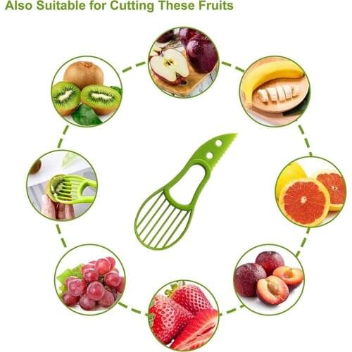 Avocado Slicer Green Shea Corer Butter Fruit Peeler Cutter Pulp Separator Plastic Knife Kitchen Vegetable Tools Accessories