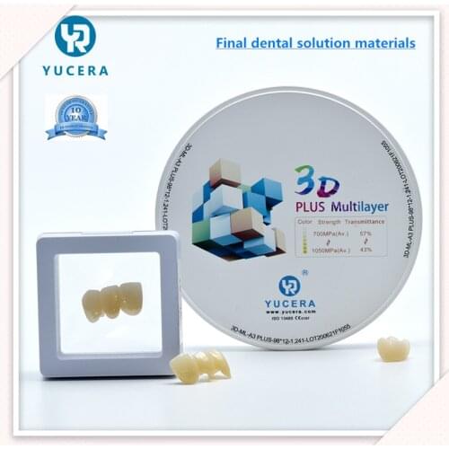 Dental Consumables 3D Pro Multilayer Zirconia Block Disc Disks With 16 Shades For Open CADCAM System In Laboratorio Dental D2