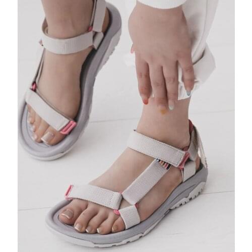 Sandals Velcro Flat Sole Women Sandals Gray Comfortable Quality Shoes Daily