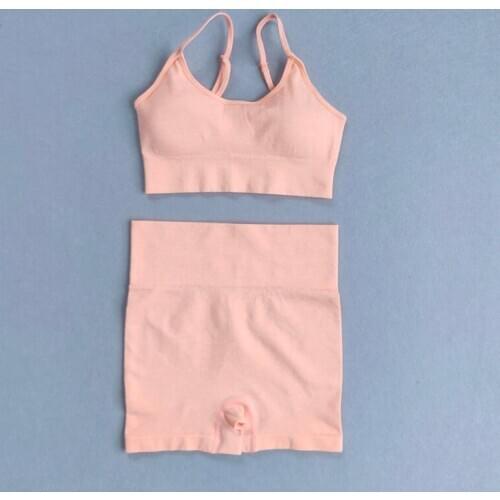 2 Pieces Women Yoga Set Sportswear Padded Sports Bra+High Waist Yoga Pants Gym Tights Seamless Leggings Fitness Workout Suit