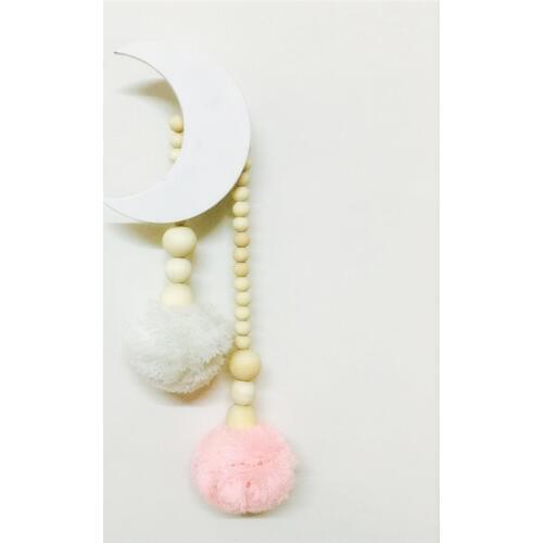 1PC New Nordic Style Big 15cm Wood Bead Tassel Wall Hanging Ornaments Kid Bedroom Home Decor MI 009