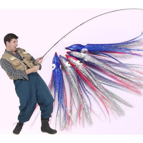 10PCS/LOT 18CM Fishing Squid Lures Soft Trulinoya Fishing Jigging Lure Spinnerbait Sea Fishing Squid Jigs Artificial Soft Bait