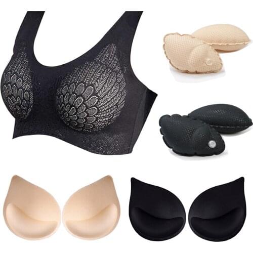 2-1Pair Chest Enhancers Bra Foam Insert Pads Women Intimates Accessories Sponge Swimsuit Breast Push Up Bra Padding Chest Cup