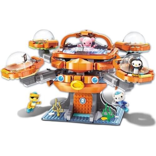 698Pcs Educational Building Blocks Toys For Kids 6Years DIY Birthday Holiday Present ENLIGHTEN 3708 Command Center Octopus Model