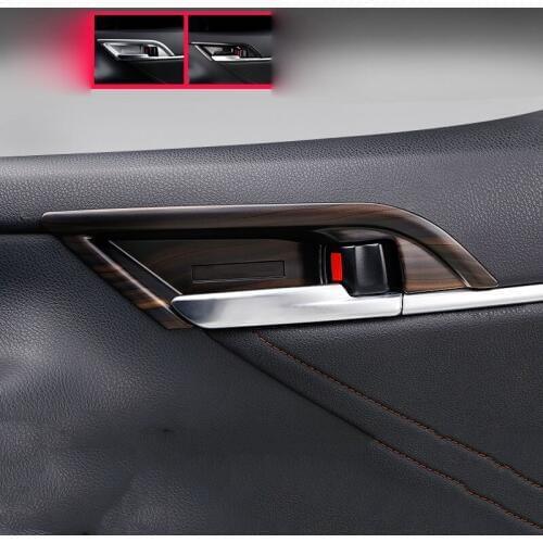 ABS Car Styling Interior Door Handle Bowl Cover Trim Set Carbon Fiber For Toyota Camry 2017 2018 XV70