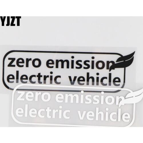 YJZT 5.6CM*17.5CM Zero Emissions Electric Vehicle Car Sticker Decal Personalized Body Decoration Black/Silver 4A-0009