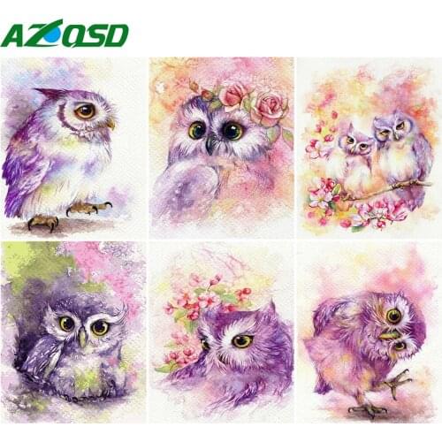 AZQSD 40x50cm Painting By Number Canvas Kits Owl Unique Gift DIY Pictures By Numbers Animal Home Living Room Art Craft