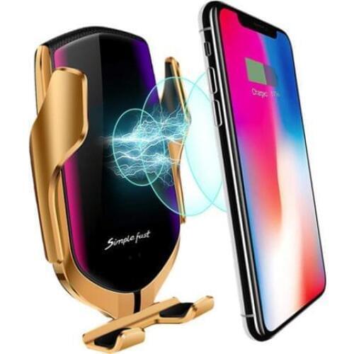 R1 10W QI Fast Quick Car Wireless Charger Infrared Induction Automatic Clamping phone Holder charging For iPhone Huawei SAMSUNG
