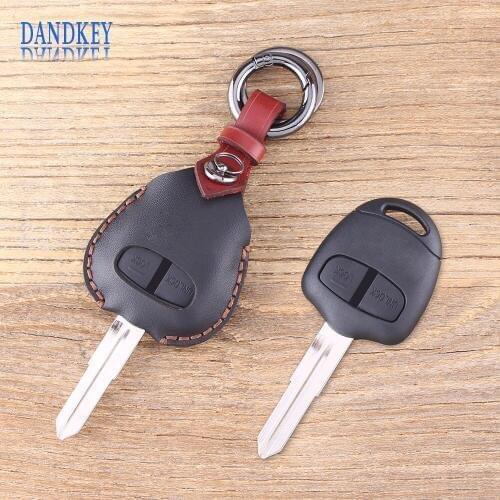 Dandkey 2 Buttons Remote Car Key Shell Replacement Case For Mitsubishi Pajero Triton Lancer Evo Protection Key Bag Cover