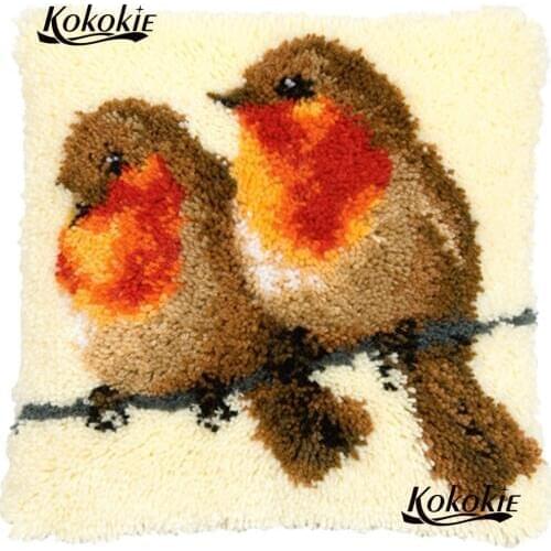 DIY carpet Crocheting Rug Yarn Needlework threads embroidery Latch Hook Rug pillow Kits cross stitch kits bird 3d cushion mat