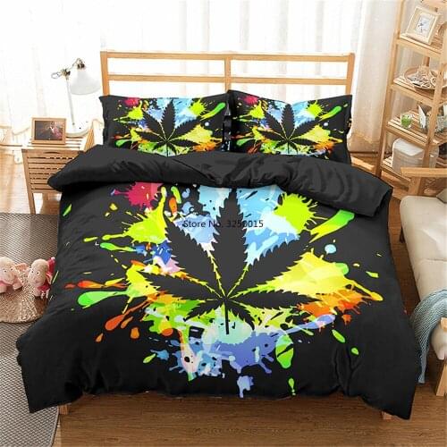 Home Textiles Colourful Maple Leaf Bedding Set 2/3 Pcs Bedclothes Duvet Cover Home Textile Single Twin Double Full Size