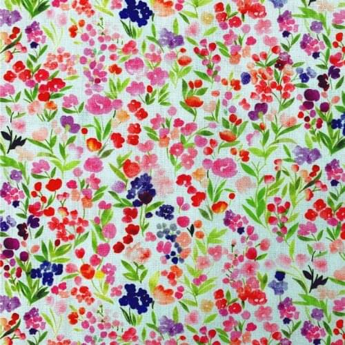 Oil painting small flower field Cotton Fabric Sewing Quilting Patchwork Needlework Handmade DIY dressmask scarf Material