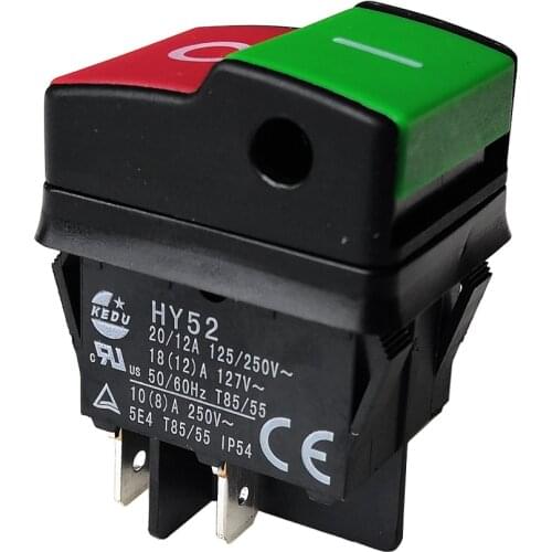 Kedu Electric Pushbutton Switches Industrial Push Button Switch HY52 125/250V 4-Terminals