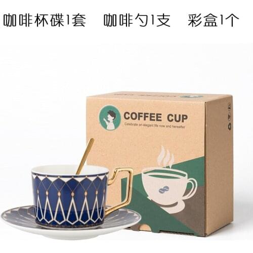 Ceramic bone china European small luxury coffee cup and saucer set retro flower tea cup garland cup delivery gift box ins wind