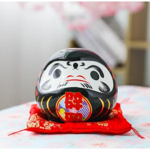 Cute Japan Style Porcelain Good Luck Cat Dharma Buddha Money Boxes Fortune Happiness Piggy Bank Desk Accessory Birthday Gift