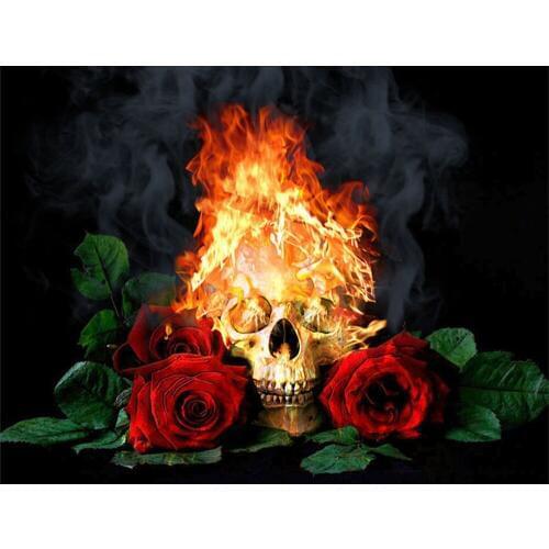 Round Diamond Painting Cartoon Needlework Skeleton 5d Diy Full Square Diamond Embroidery Rose Handicraft Mosaic Wall Art Cartoon