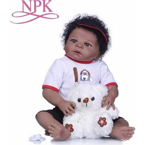 NPK Bebes Reborn Dolls Realistic Full Silicone Baby Boy Doll In Cute Hair Style Reborn Alive Baby Dolls Girls Playmate Toys