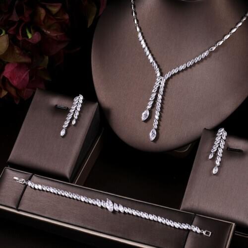 BEST QUALITY BRILLIANT CRYSTAL ZIRCON EARRINGS AND NECKLACE BRACELET BRIDAL JEWELRY SETS AND MOR WEDDING DRESS ACCESSARIES